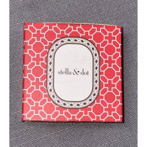 Stella & Dot Smokey Stud Earrings Silver Setting Brand New With Packaging Gift - Picture 2 of 6
